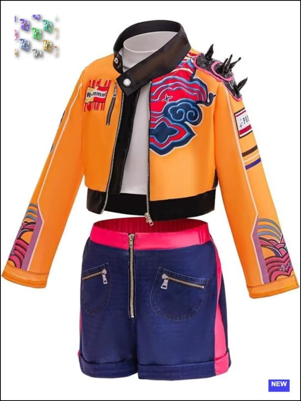 Girls Halloween Costume - Polyester Top and Pants Set for Cosplay Parties